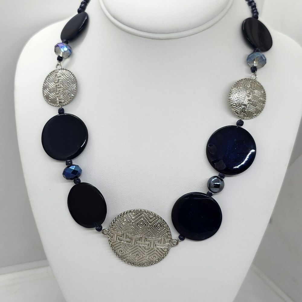 Aztec Design‎ Blue Shell Necklace
